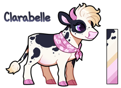 Size: 858x626 | Tagged: safe, artist:lastnight-light, oc, oc only, oc:clarabelle, cow, cattle, female, simple background, solo, transparent background