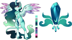 Size: 1280x722 | Tagged: safe, artist:velnyx, oc, oc only, oc:emerald glimmer, alicorn, pony, colored wings, female, mare, multicolored wings, simple background, solo, transparent background, wings