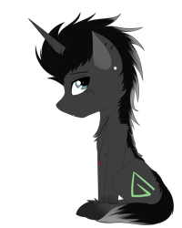 Size: 2800x3500 | Tagged: safe, alternate version, artist:lucky-em, oc, oc only, pony, unicorn, background removed, chest fluff, ear piercing, high res, horn, piercing, simple background, solo, transparent background, unicorn oc