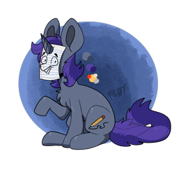 Size: 2048x2048 | Tagged: safe, artist:pilotwings, oc, oc only, oc:sketchy, pony, unicorn, chest fluff, high res, nonbinary, paper, scariest mask ever, simple background, solo, spy, transparent background