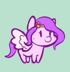 Size: 525x543 | Tagged: safe, artist:noupu, pipp petals, pegasus, pony, g5, my little pony: a new generation, adorapipp, chibi, cute, female, happy, mare, pipp is short, pipp is smol, smiling, smol, solo, spread wings, wings