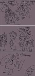 Size: 656x1432 | Tagged: safe, artist:sallindaemon, hitch trailblazer, izzy moonbow, pipp petals, sunny starscout, zipp storm, alicorn, earth pony, pegasus, pony, unicorn, g5, my little pony: a new generation, artificial wings, augmented, comic, female, horn, magic, magic horn, magic wings, mane five, pipp is short, race swap, siblings, sisters, sisters being sisters, sunnycorn, wings