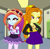 Size: 513x507 | Tagged: safe, artist:confrank01, artist:limedazzle, artist:xebck, adagio dazzle, sassy saddles, equestria girls, g4, alternate hairstyle, alternate universe, bracelet, canterlot high, clothes, duo, duo female, equestria girls-ified, female, fingerless gloves, gem, gloves, hallway, hand on hip, jewelry, lockers, siren gem, smiling, smirk, spikes