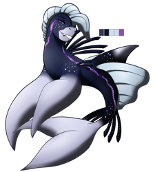 Size: 900x1000 | Tagged: safe, artist:halloween-jester, oc, oc only, hybrid, merpony, sea pony, seapony (g4), dorsal fin, fins, fish tail, flippers, flowing tail, looking at you, male, purple eyes, shark fin, simple background, smiling, solo, tail, teeth, transparent background