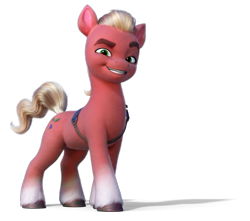 Size: 885x781 | Tagged: safe, sprout cloverleaf, earth pony, pony, g5, my little pony: a new generation, official, evil smile, grin, male, shadow, simple background, smiling, smirk, solo, stallion, stock render, transparent background