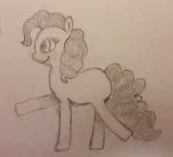 Size: 1015x925 | Tagged: safe, pinkie pie, earth pony, pony, g4, pencil drawing, solo, traditional art