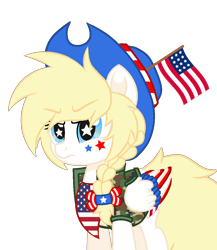 Size: 1000x1150 | Tagged: safe, artist:starspangledpony, oc, oc only, oc:star spangle, pegasus, pony, braid, female, hat, mare, nation ponies, pegasus oc, ponified, simple background, solo, starry eyes, transparent background, united states, wingding eyes