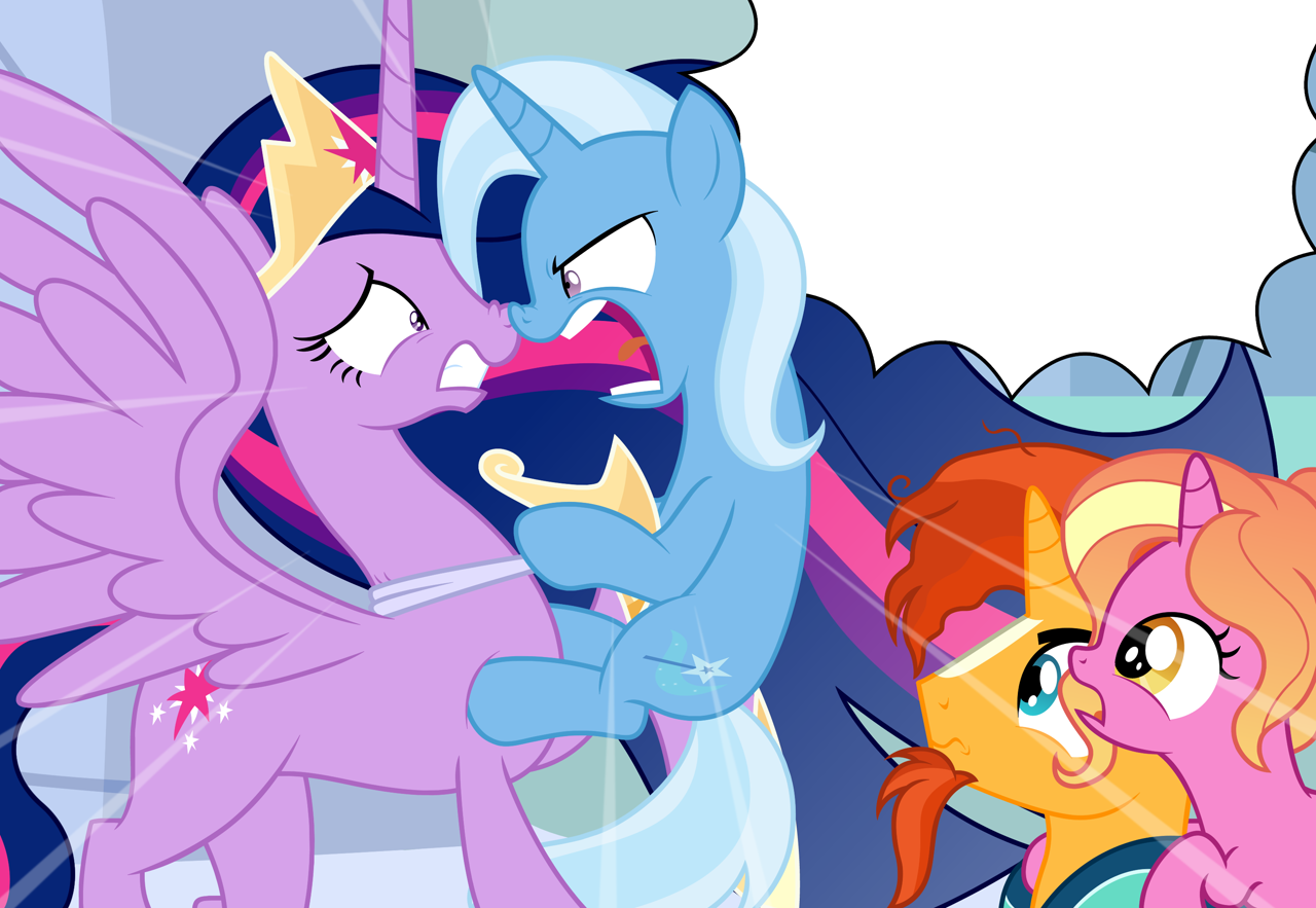 ...derpibooru exclusive, editor:enrique zx, luster dawn, sunburst, trixie, ...