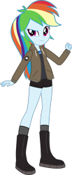 Size: 1695x4096 | Tagged: safe, artist:edy_january, edit, vector edit, rainbow dash, equestria girls, g4, boots, clothes, geode of super speed, girls und panzer, magical geodes, marine, marines, military, pants, saunders, shirt, shoes, short pants, simple background, solo, t-shirt, transparent background, united states, usmc, vector