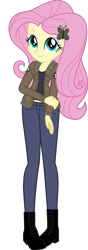 Size: 1439x4096 | Tagged: safe, artist:edy_january, edit, vector edit, fluttershy, equestria girls, g4, boots, clothes, geode of fauna, girls und panzer, jacket, long pants, magical geodes, marine, marines, military, russia, saunders, shoes, simple background, solo, tank top, transparent background, united states, usmc, vector