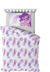 Size: 842x1200 | Tagged: safe, izzy moonbow, pipp petals, sunny starscout, zipp storm, earth pony, pegasus, pony, unicorn, g5, my little pony: a new generation, bed, bedsheets, merchandise, pillow
