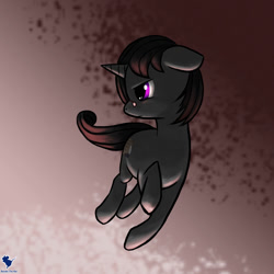 Size: 1500x1500 | Tagged: safe, artist:renatethepony, oc, oc only, oc:raven quill, pony, unicorn, abstract background, glasses, horn, looking at something, male, solo, stallion, unicorn oc