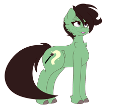 Size: 1024x871 | Tagged: safe, artist:lucky-em, oc, oc only, oc:emerald, earth pony, pony, :p, colored hooves, ear fluff, simple background, solo, tongue out, transparent background