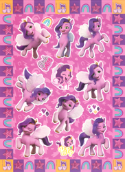 Size: 1200x1651 | Tagged: safe, pipp petals, pegasus, pony, g5, my little pony: a new generation, abstract background, coat markings, female, mare, scan, socks (coat markings), sticker