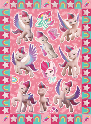 Size: 1200x1639 | Tagged: safe, zipp storm, pegasus, pony, g5, my little pony: a new generation, abstract background, female, mare, scan, sticker