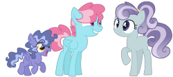 Size: 4000x1786 | Tagged: safe, artist:magicuniclaws, oc, oc only, earth pony, pegasus, pony, female, filly, magical lesbian spawn, offspring, parent:cup cake, parent:kerfuffle, parent:marble pie, parent:pokey pierce, parent:sapphire joy, parent:twilight sparkle, parents:marblejoy, parents:pokeylight, simple background, teenager, transparent background