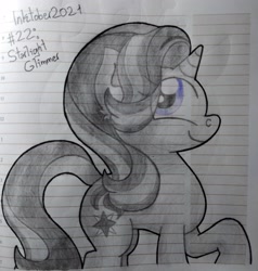 Size: 3083x3234 | Tagged: safe, artist:iceflower99, starlight glimmer, pony, g4, high res, inktober, inktober 2021, lined paper, solo, traditional art