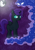 Size: 1399x2023 | Tagged: safe, artist:thevisitormlp, tantabus, oc, oc:nyx, alicorn, pony, fanfic:past sins, g4, alicorn oc, ethereal mane, female, filly, full moon, horn, moon, starry mane, traditional art, wings