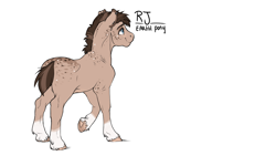 Size: 1405x790 | Tagged: safe, artist:royvdhel-art, oc, oc only, oc:rj, earth pony, pony, female, frog (hoof), mare, race swap, raised hoof, simple background, smiling, underhoof, white background