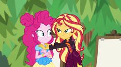 Size: 1920x1070 | Tagged: safe, screencap, pinkie pie, sunset shimmer, equestria girls, equestria girls specials, g4, my little pony equestria girls: better together, my little pony equestria girls: sunset's backstage pass