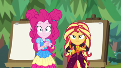 Size: 1920x1075 | Tagged: safe, screencap, pinkie pie, sunset shimmer, equestria girls, equestria girls specials, g4, my little pony equestria girls: better together, my little pony equestria girls: sunset's backstage pass