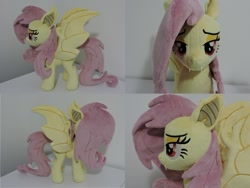 Size: 1597x1199 | Tagged: safe, artist:little-broy-peep, fluttershy, bat pony, pony, g4, bat ponified, craft, flutterbat, irl, photo, plushie, race swap, solo