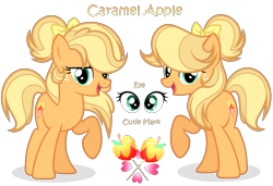 Size: 3055x2095 | Tagged: safe, artist:starshinestellaryt, oc, oc only, oc:caramel apple, earth pony, pony, female, high res, mare, offspring, parent:applejack, parent:caramel, parents:carajack, simple background, solo, transparent background