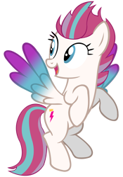 Size: 5598x8000 | Tagged: safe, artist:laszlvfx, zipp storm, pegasus, pony, g4, g5, my little pony: a new generation, absurd resolution, blue eyes, colored wings, female, flying, g5 to g4, gradient wings, mare, multicolored mane, multicolored tail, open mouth, open smile, show accurate, simple background, smiling, solo, spread wings, tail, transparent background, vector, wings