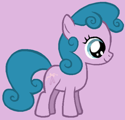 Size: 468x452 | Tagged: safe, artist:therainbowkingdom69, baby half note, earth pony, pony, g1, g4, baby hawwlf note, cute, female, filly, g1 to g4, generation leap, lilac background, simple background, smiling, solo