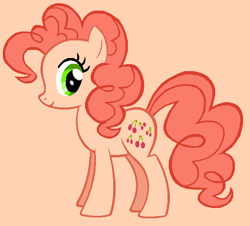 Size: 612x553 | Tagged: safe, artist:durpy, artist:therainbowkingdom69, cherries jubilee, earth pony, pony, g1, g4, cherries cuteilee, cute, female, g1 to g4, generation leap, mare, simple background, smiling, solo, tan background