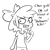 Size: 792x792 | Tagged: safe, artist:tjpones, apple bloom, human, g4, black and white, dialogue, female, freckles, grayscale, halloween, holiday, humanized, implied scootaloo, implied sweetie belle, lineart, monochrome, open mouth, solo, tempting fate