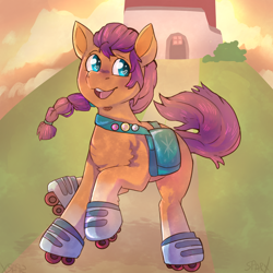 Size: 2000x2000 | Tagged: safe, artist:cinnamonsparx, sunny starscout, earth pony, pony, g5, my little pony: a new generation, bag, high res, saddle bag, solo