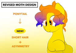 Size: 2000x1411 | Tagged: safe, artist:mochi_nation, oc, oc only, oc:moth, earth pony, pony, eye clipping through hair, female, gradient background, gradient hair, mare, solo