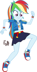 Size: 1883x3583 | Tagged: safe, artist:flutteryaylove, rainbow dash, equestria girls, g4, clothes, female, jumping, simple background, skirt, solo, white background