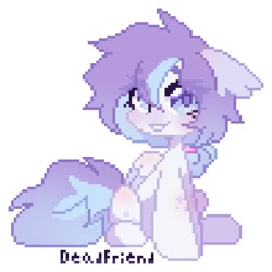 Size: 792x792 | Tagged: safe, artist:dedfriend, oc, oc only, oc:butterfly effect, pegasus, pony, ear fluff, female, floppy ears, looking at you, mare, pixel art, simple background, solo, white background