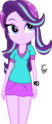 Size: 435x1024 | Tagged: safe, artist:flutteryaylove, starlight glimmer, equestria girls, g4, clothes, female, simple background, skirt, smiling, solo, white background
