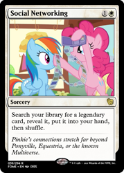 Size: 375x523 | Tagged: safe, edit, edited screencap, screencap, pinkie pie, rainbow dash, earth pony, pegasus, pony, flutter brutter, g4, bipedal, boop, ccg, magic the gathering, photo, trading card, trading card edit, wallet