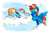 Size: 1108x721 | Tagged: safe, artist:liaaqila, rainbow dash, oc, oc:blue scroll, pegasus, pony, g4, cloud, goggles, safety goggles, sleeping, snoring, traditional art