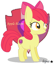 Size: 529x632 | Tagged: safe, artist:lopez765, apple bloom, earth pony, pony, g4, female, filly, simple background, solo, transparent background