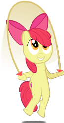 Size: 5241x10042 | Tagged: safe, artist:ace play, apple bloom, earth pony, semi-anthro, g4, arm hooves, female, filly, motion blur, simple background, skipping rope, solo, transparent background, vector