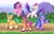 Size: 3000x1941 | Tagged: safe, artist:aleximusprime, hitch trailblazer, izzy moonbow, pipp petals, sunny starscout, zipp storm, earth pony, pegasus, pony, unicorn, g5, my little pony: a new generation, badge, colored, dreamworks face, female, flying, grin, high res, jewelry, looking at you, male, mane five, mare, one eye closed, open mouth, open smile, pigtails, raised hoof, smiling, smiling at you, spread wings, stallion, tiara, waving at you, wings, wink, winking at you