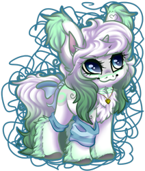 Size: 487x574 | Tagged: safe, artist:sketchytwi, oc, oc only, oc:emerald, pony, unicorn, chest fluff, eyelashes, female, horn, jewelry, mare, necklace, simple background, solo, transparent background, unicorn oc