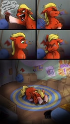 Size: 2304x4096 | Tagged: safe, artist:aga_wisnia, sprout cloverleaf, earth pony, pony, g5, my little pony: a new generation, ..., comic, crying, dialogue, male, sad, sad sprout, solo, stallion