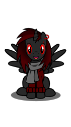 Size: 1500x2668 | Tagged: safe, artist:melody spotlight, oc, oc only, oc:negative, alicorn, pony, clothes, ear piercing, eye scar, happy, hoodie, male, piercing, scar, scarf, show accurate, simple background, solo, stallion, transparent background