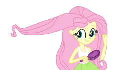 Size: 1366x768 | Tagged: safe, artist:herusann, fluttershy, equestria girls, g4, my little pony equestria girls, brush, clothes, eyelashes, female, hairbrush, simple background, smiling, solo, transparent background
