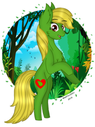 Size: 720x960 | Tagged: safe, artist:madlilon2051, oc, oc only, earth pony, pony, chest fluff, ear fluff, earth pony oc, leaves, rearing, simple background, smiling, solo, transparent background, tree