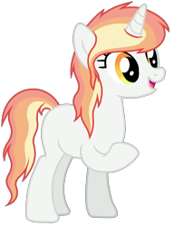 Size: 1124x1462 | Tagged: safe, artist:cindystarlight, oc, oc only, pony, unicorn, female, horn, mare, multicolored mane, multicolored tail, open mouth, open smile, simple background, smiling, solo, standing, tail, transparent background, unicorn oc, yellow eyes