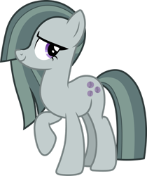 Size: 1280x1522 | Tagged: safe, artist:cloudy glow, marble pie, earth pony, pony, g4, hearthbreakers, .ai available, female, hair over one eye, mare, purple eyes, raised hoof, simple background, smiling, solo, standing, tail, transparent background, two toned mane, two toned tail, vector