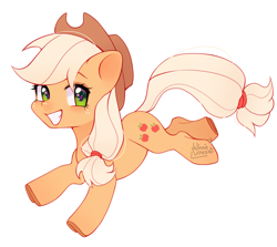 Size: 3239x2894 | Tagged: safe, artist:winnievincent, applejack, earth pony, pony, g4, cowboy hat, female, hat, heart eyes, high res, looking at you, mare, simple background, smiling, solo, white background, wingding eyes