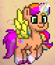 Size: 79x93 | Tagged: safe, artist:cricrishy, sunny starscout, alicorn, earth pony, pony, pony town, g5, my little pony: a new generation, alicornified, artificial wings, augmented, cutie mark, horn, magic, magic horn, magic wings, mane stripe sunny, race swap, rainbow, sunnycorn, wings
